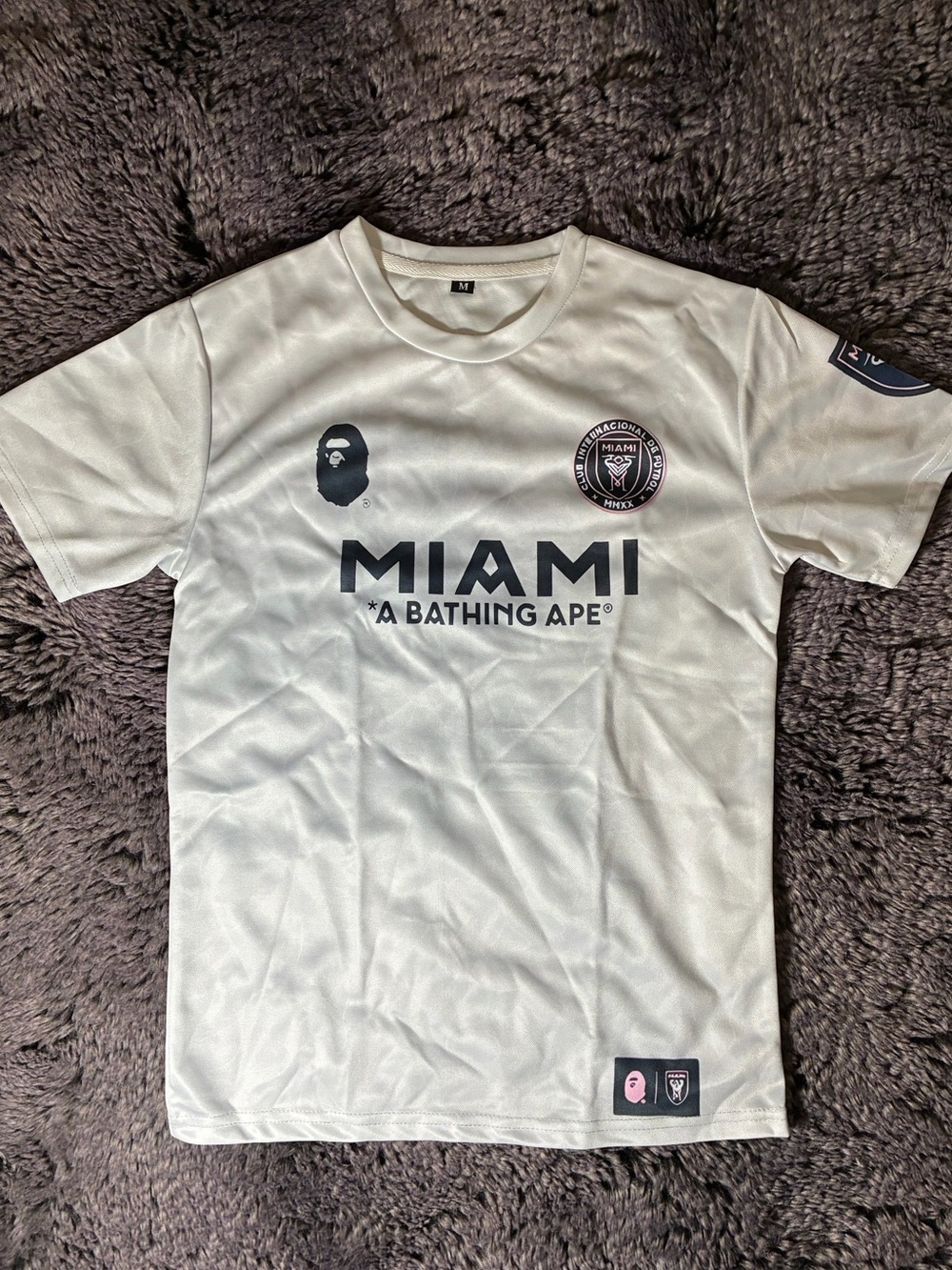 Bape Miami Graphic Tee - White with Black Accents